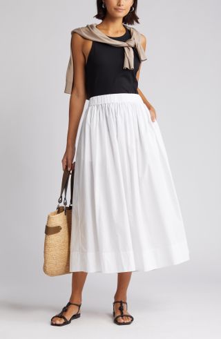 Nordstrom Signature + Cotton Poplin Skirt