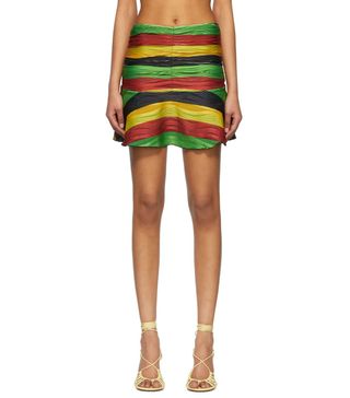 Theophilio + Multicolor Polyester Mini SKirt