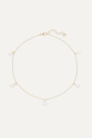 Mateo + 14-Karat Gold Pearl Anklet