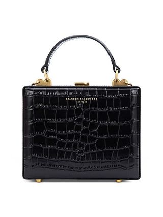 Brandon Blackwood + Kendrick Croc-Embossed Leather Top Handle Bag