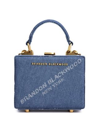 Brandon Blackwood + Mini Kendrick Denim Logo Top Handle Bag