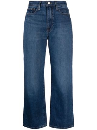 Frame + Blue Cropped Denim Jeans