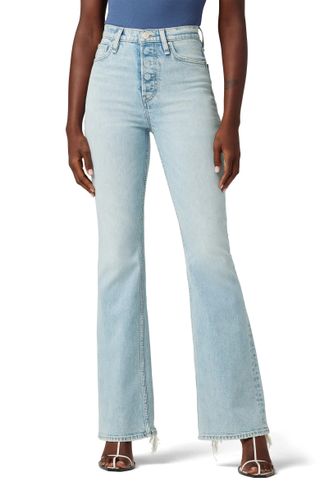 Hudson Jeans + Faye High Waist Fray Hem Bootcut Jeans