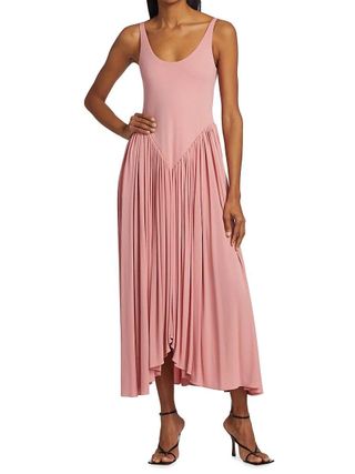 Khaite + Lynn Pleated Skirt Dress