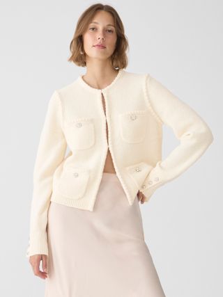 J.Crew + Odette Sweater Lady Jacket With Jewel Buttons