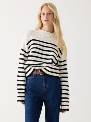 J.Crew + Rollneck Sweater in Stripe