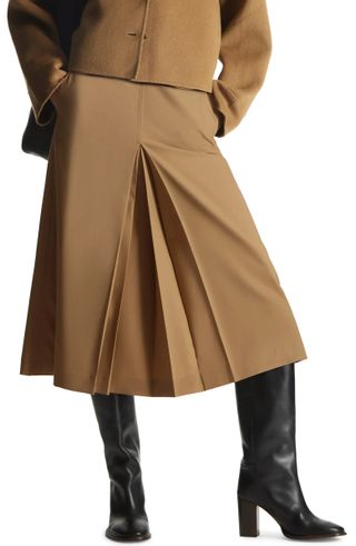 Cos + Stretch Wool Midi Skirt