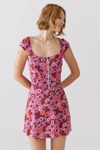 Urban Outfitters + UO Juliette Seamed Floral Mini Dress