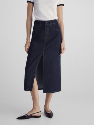 Massimo Dutti + High-waist denim skirt