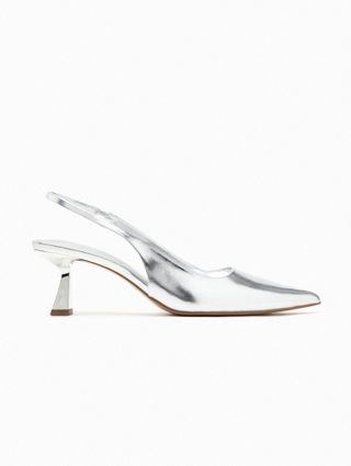 Zara + Metallic Slingback Heels