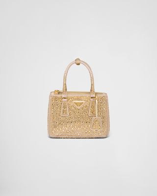 Prada + Galleria Satin Mini-Bag With Crystals