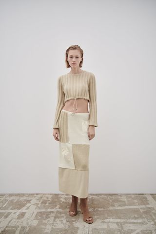 Zara + Patchwork Long Skirt