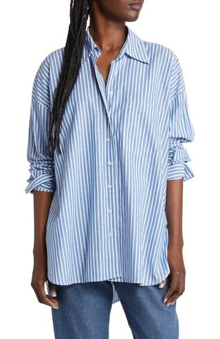 Xírena + Sydney Stripe Cotton Button-Up Shirt