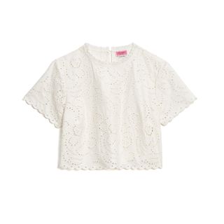 Kate Spade New York + Floral Embroidered Cutwork Top