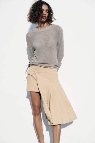 Zara + Deconstructed Box Pleat Skirt