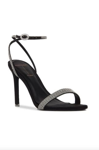 Black Suede Studio + Lexi Ankle Strap Sandal