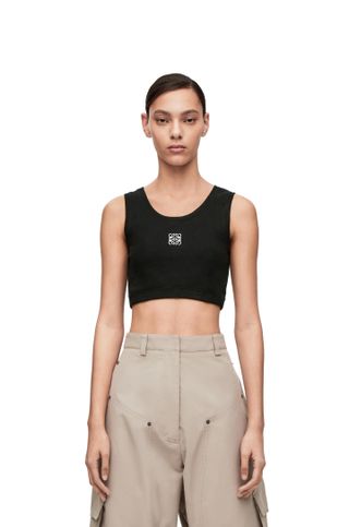 Loewe + Cropped Anagram Tank Top in Cotton