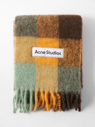 Acne Studios + Valley Check Alpaca-Blend Scarf