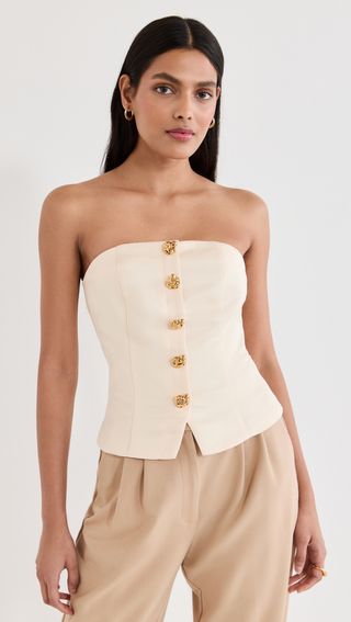 Endless Rose + Strapless Button Accent Corset