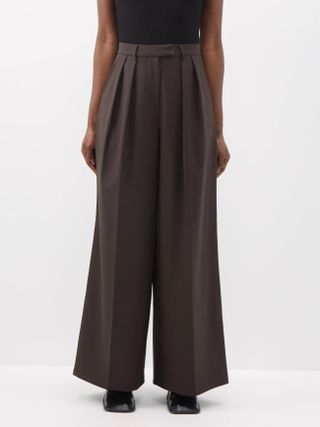 The Frankie Shop + Varda Wool-Blend Wide-Leg Tailored Trousers