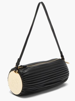 Loewe + Pleated Leather Bracelet Bag