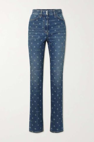 Givenchy + Printed High-Rise Straight-Leg Jeans