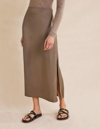 Boden + Satin Column Skirt