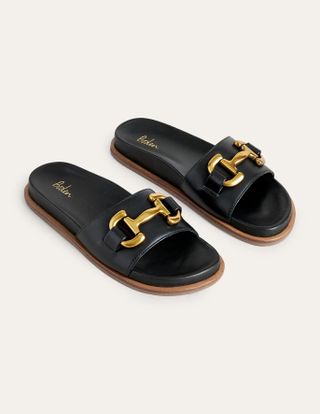 Boden + Snaffle Trim Slider Sandals