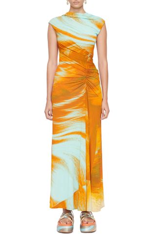 Simkhai + Acacia Marble Print Stretch Jersey Maxi Dress