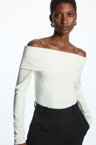 COS + Off-the-Shoulder Long Sleeve Top