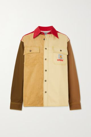 Marni x Carhartt Wip + Color-Block Cotton and Corduroy Jacket