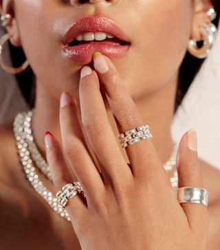 Monica Vinader + Sterling Silver Doina Chain Ring
