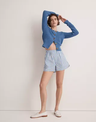 Madewell + Stripe Signature Poplin Pull-On Shorts