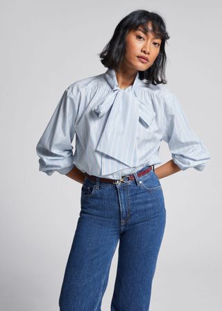 & Other Stories + Relaxed Lavallière-Neck Blouse