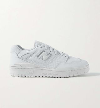 New Balance + 550 Mesh-Trimmed Leather Sneakers