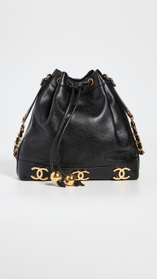 What Goes Around Comes Around + Chanel Black Caviar 3CC Bucket Bag