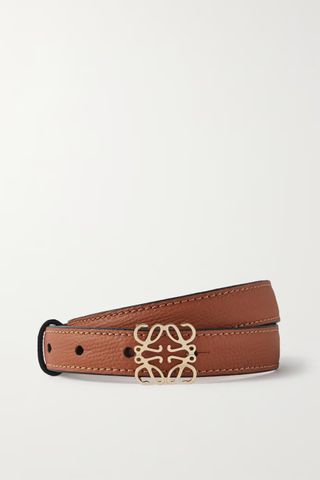 Loewe + Anagram Textured-Leather Belt