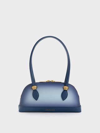 Charles & Keith + Navy Trudy Ombre Elongated Handle Shoulder Bag