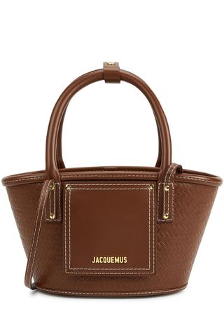 Jacquemus + Le Petit Panier Soli Cuir Leather Basket Bag