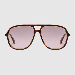Gucci + Navigator Frame Sunglasses