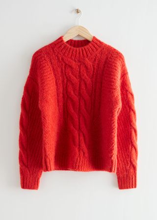 & Other Stories + Cable Knit Wool Sweater