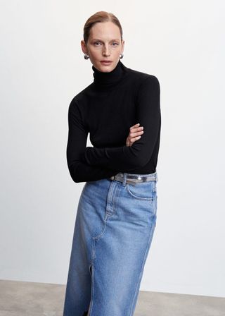 Mango + Fine Knit Turtleneck Sweater