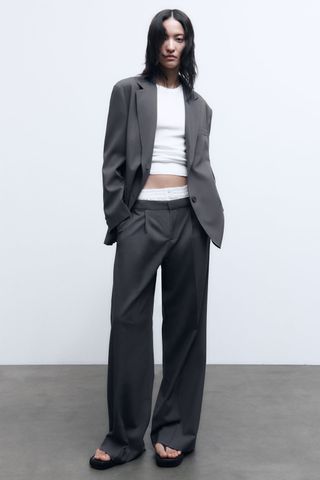 Zara + Oversize Wool Blend Blazer