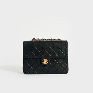 Chanel + Mini Single Flap Bag in Black Lambskin 1989-1991