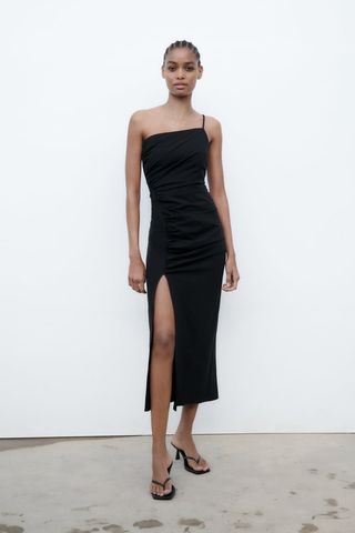 Zara + Draped Asymmetric Dress