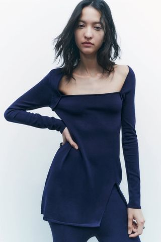 Zara + Knit Top With Opening