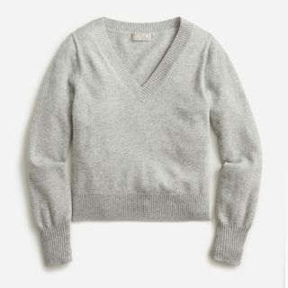 J.Crew + Cashmere Cropped V-Neck Sweater