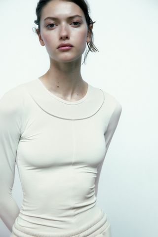 Zara + Double Collared T-Shirt