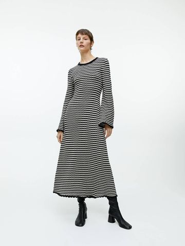 Striped Knit Midi Dress