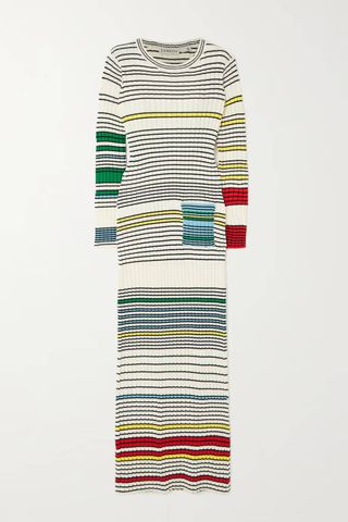 Zankov + Striped Ribbed Cotton-Blend Maxi Dress